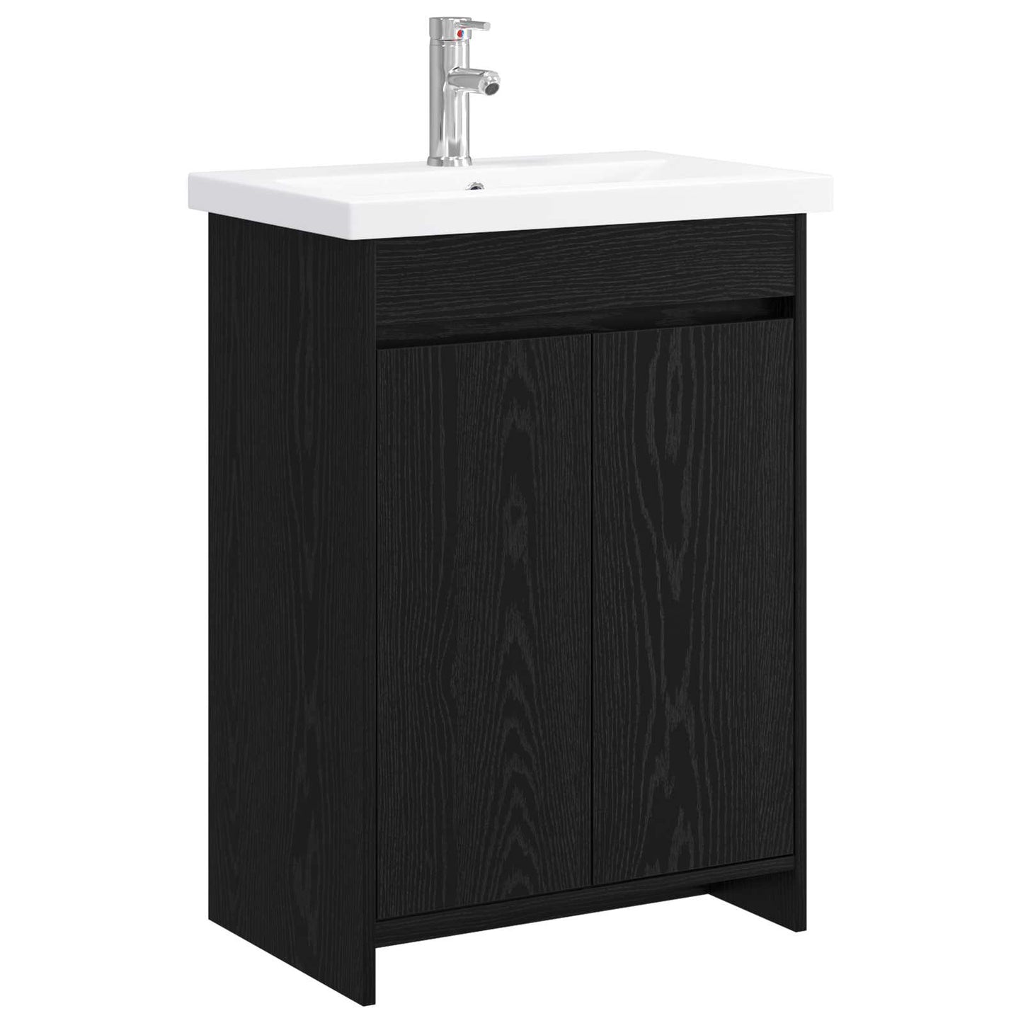 vidaXL Bathroom Furniture Set Black Oak 61 x 40 x 84.5 cm