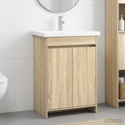 vidaXL Bathroom Furniture Set Sonoma Oak 61 x 40 x 84.5 cm