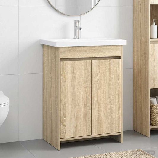 vidaXL Bathroom Furniture Set Sonoma Oak 61 x 40 x 84.5 cm