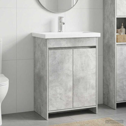 vidaXL Bathroom Furniture Set Concrete Grey 61 x 40 x 84.5 cm