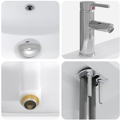 vidaXL Bathroom Furniture Set Smoked Oak 61 x 40 x 84.5 cm