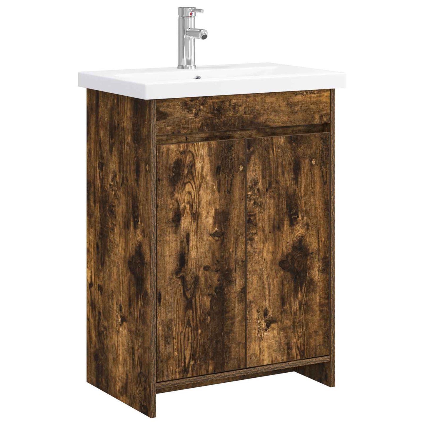 vidaXL Bathroom Furniture Set Smoked Oak 61 x 40 x 84.5 cm