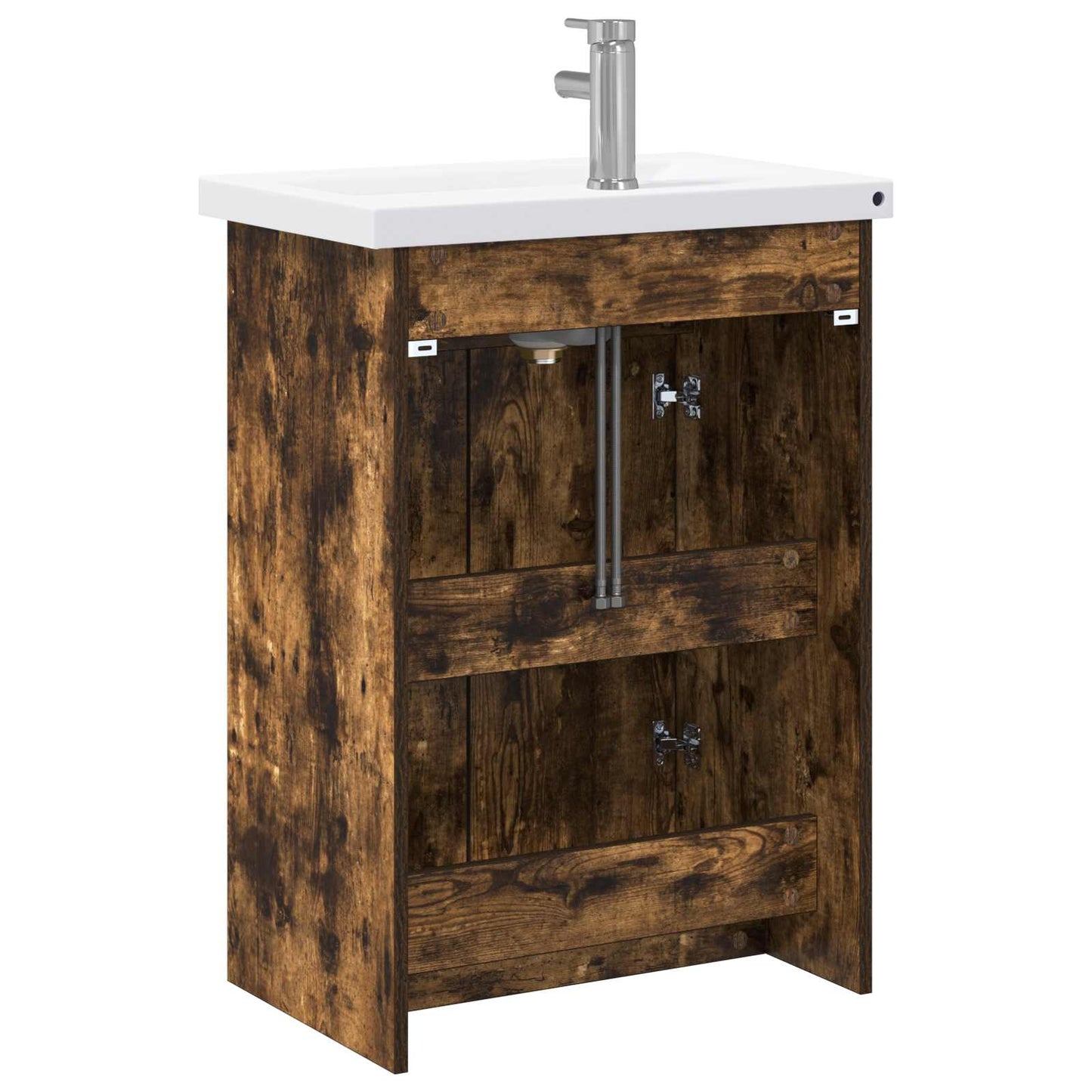 vidaXL Bathroom Furniture Set Smoked Oak 61 x 40 x 84.5 cm