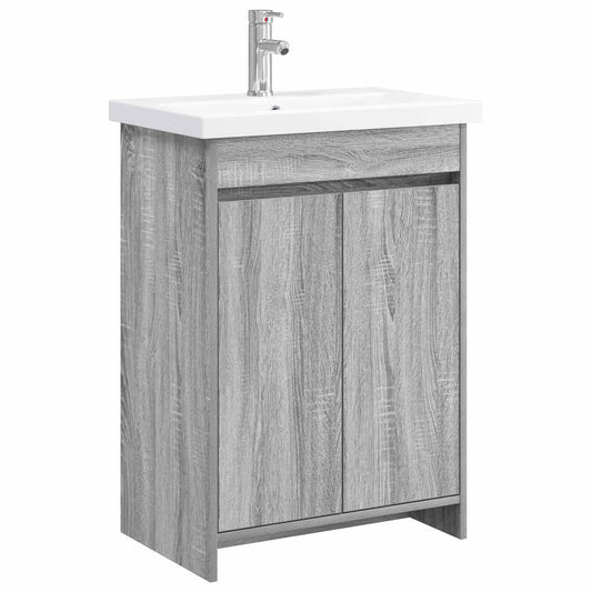 vidaXL Bathroom Furniture Set Grey Sonoma 61 x 40 x 84.5 cm