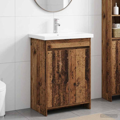 vidaXL Bathroom Furniture Set Old Wood 61 x 40 x 84.5 cm