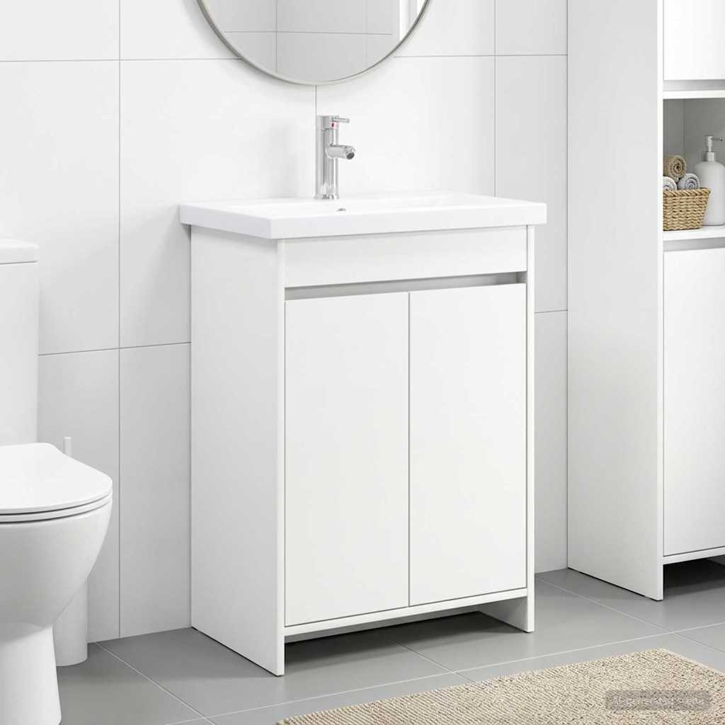 vidaXL Bathroom Furniture Set White 81 x 40 x 84.5 cm Engineered Wood