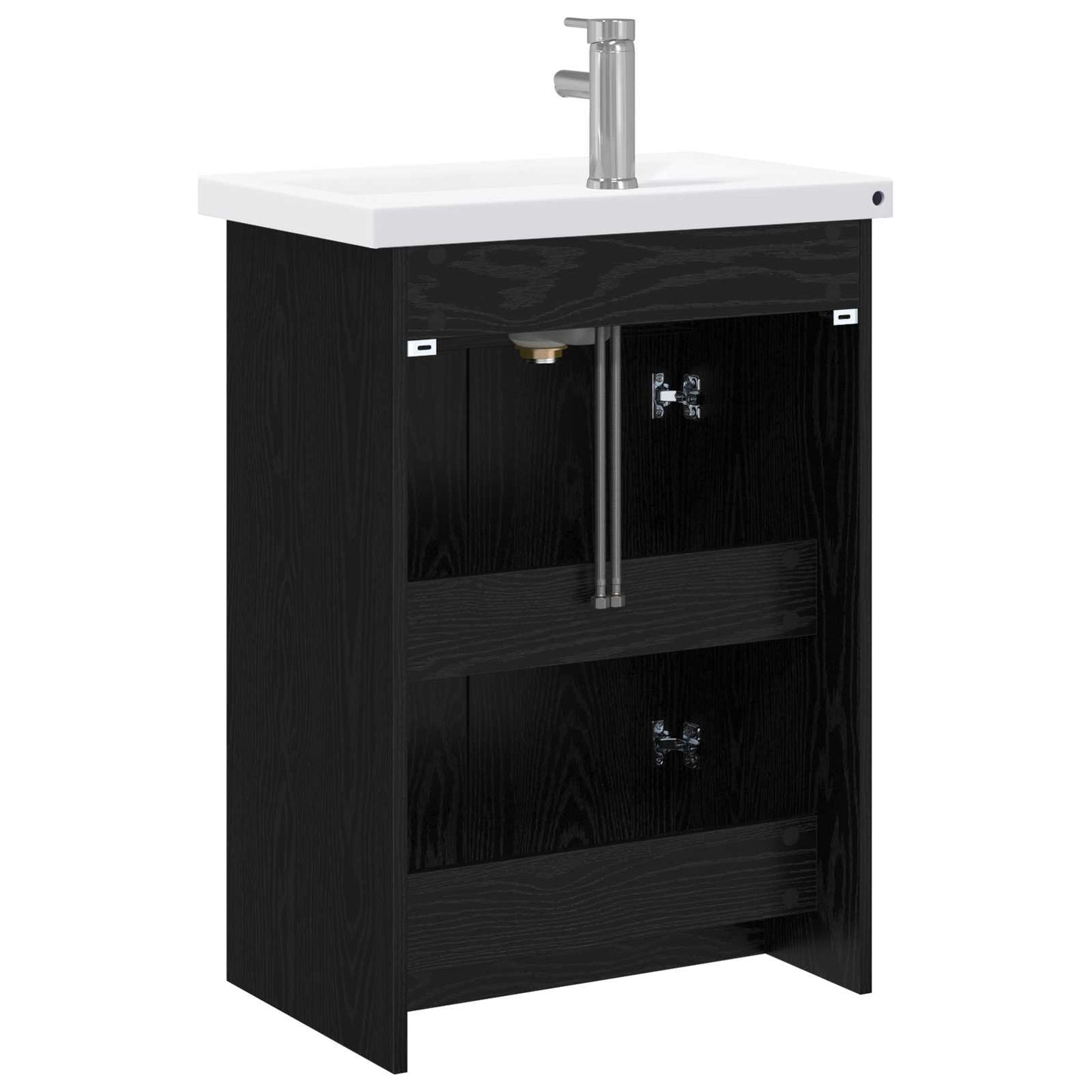 vidaXL Bathroom Furniture Set Black Oak 81 x 40 x 84.5 cm