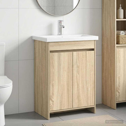 vidaXL Bathroom Furniture Set Sonoma Oak 81 x 40 x 84.5 cm