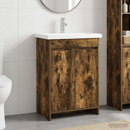 vidaXL Bathroom Furniture Set Smoked Oak 81 x 40 x 84.5 cm