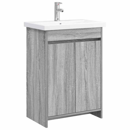 vidaXL Bathroom Furniture Set Grey Sonoma 81 x 40 x 84.5 cm