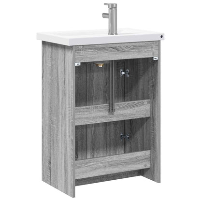 vidaXL Bathroom Furniture Set Grey Sonoma 81 x 40 x 84.5 cm