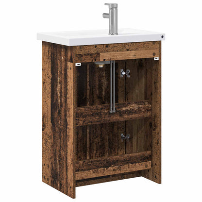 vidaXL Bathroom Furniture Set Old Wood 81 x 40 x 84.5 cm
