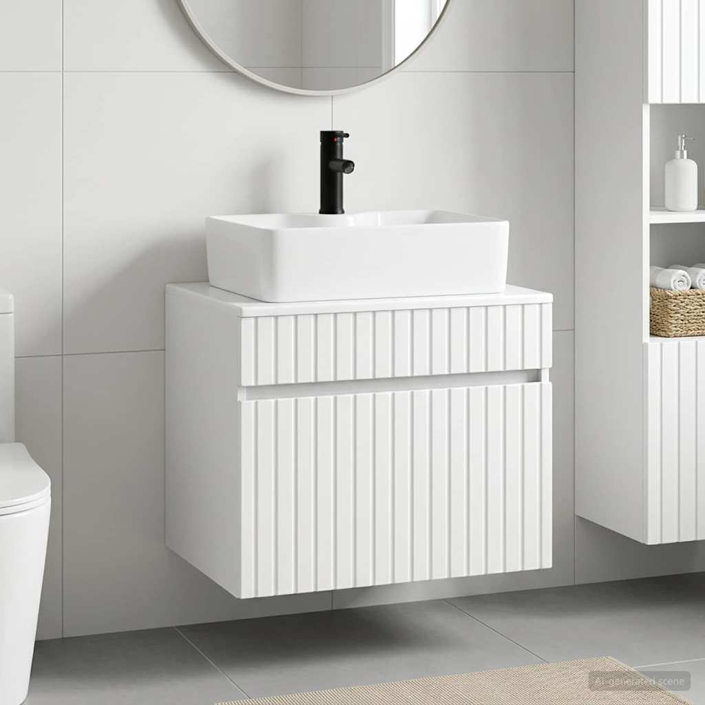 vidaXL Bathroom Furniture Set White Engineered Wood