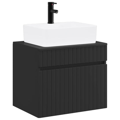 vidaXL Bathroom Furniture Set Black Engineered Wood