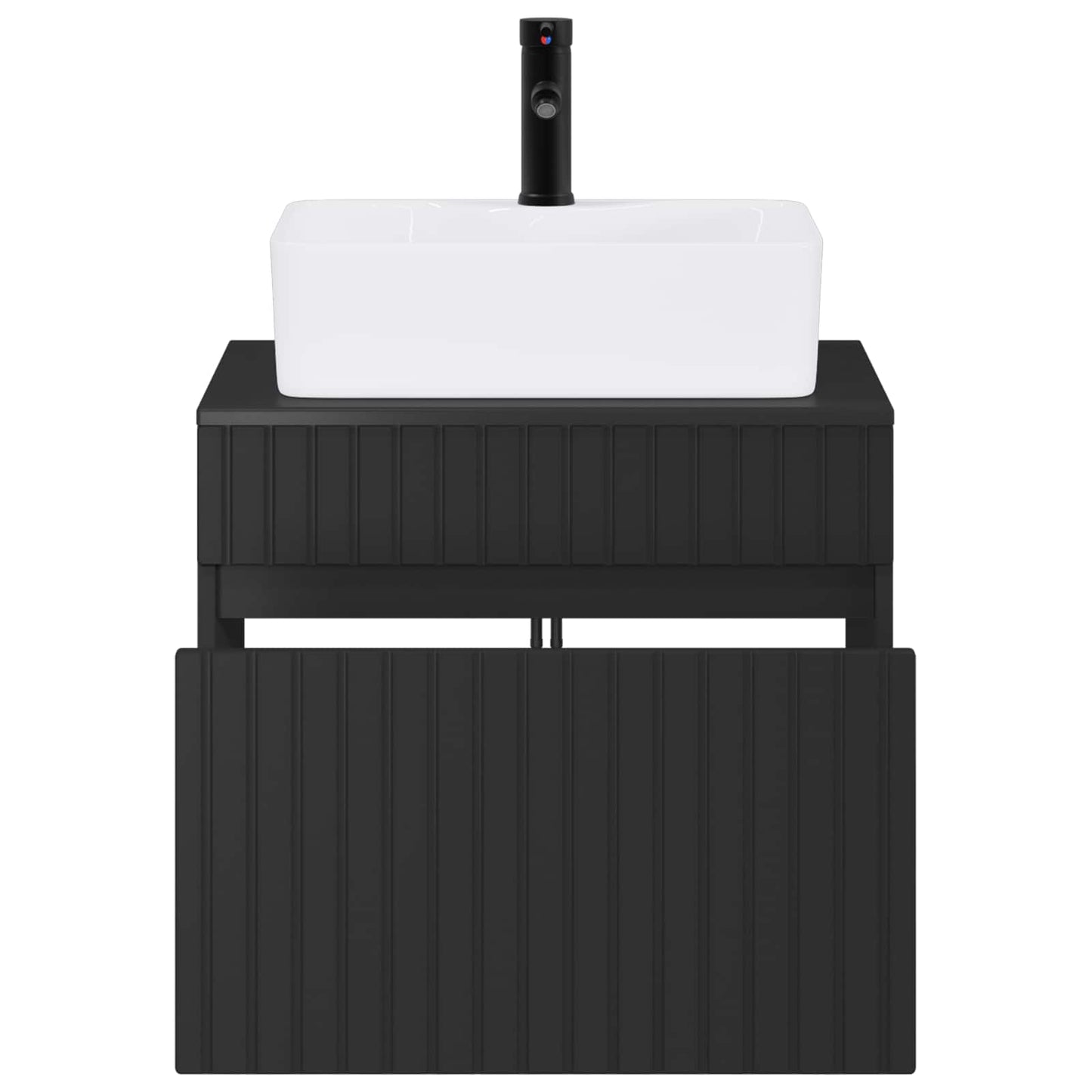 vidaXL Bathroom Furniture Set Black Engineered Wood