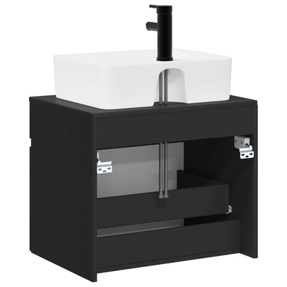 vidaXL Bathroom Furniture Set Black Engineered Wood