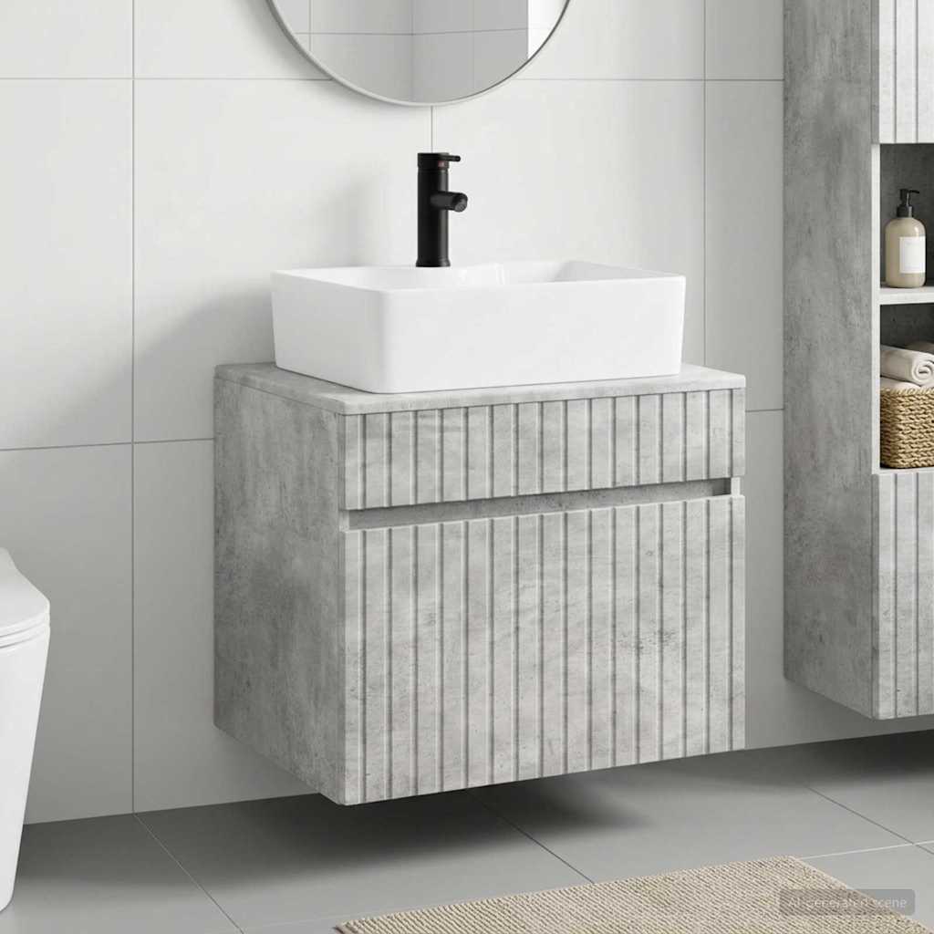 vidaXL Bathroom Furniture Set Concrete Grey Engineered Wood