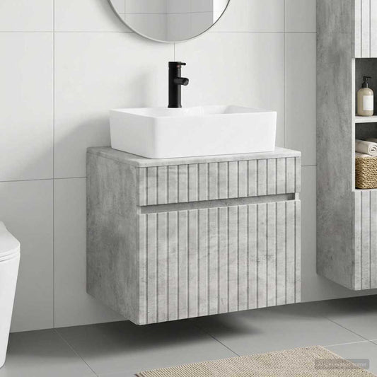 vidaXL Bathroom Furniture Set Concrete Grey Engineered Wood