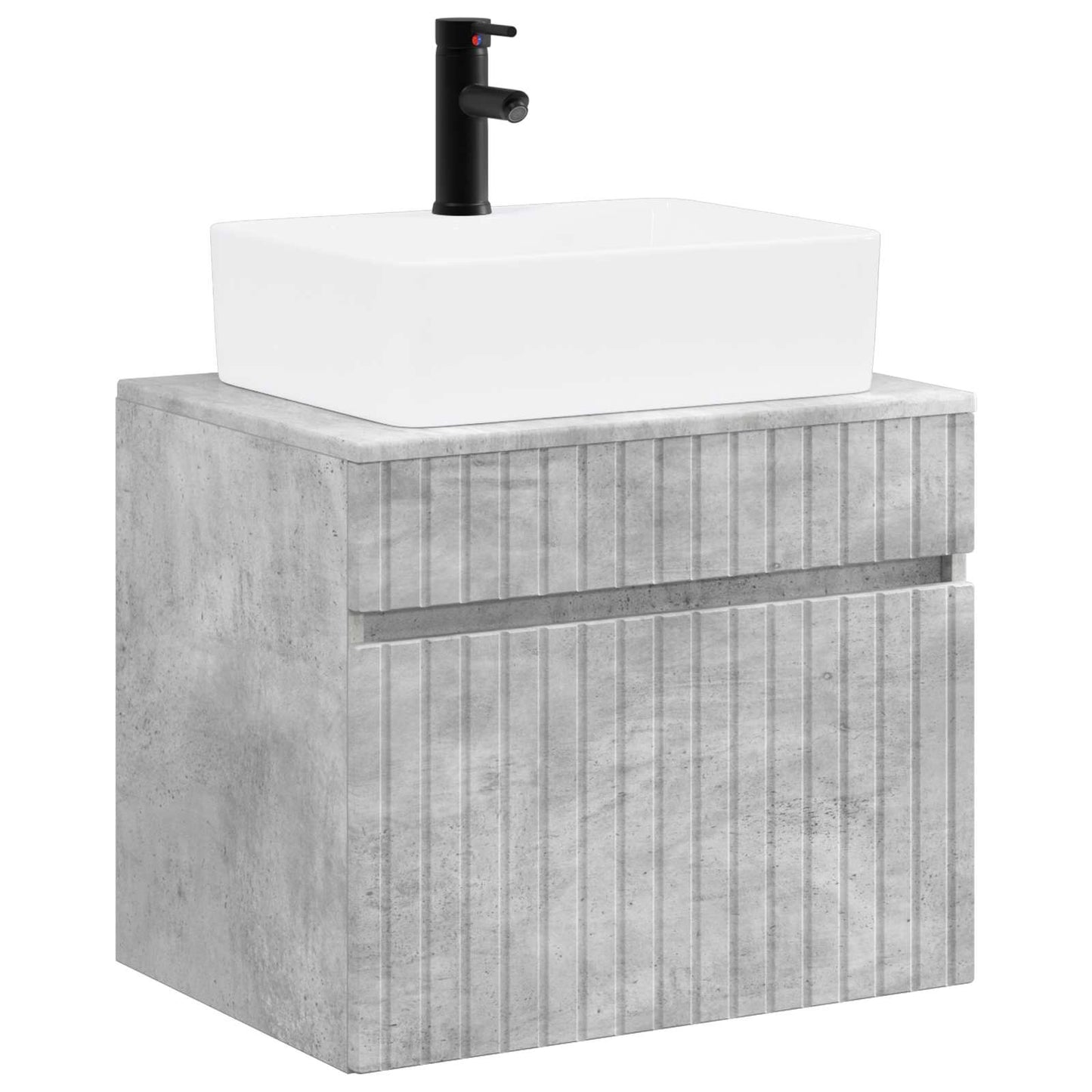 vidaXL Bathroom Furniture Set Concrete Grey Engineered Wood