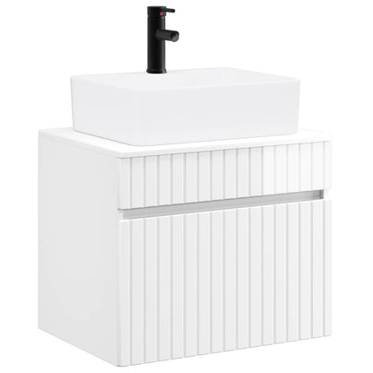 vidaXL Bathroom Furniture Set High Gloss White Engineered Wood
