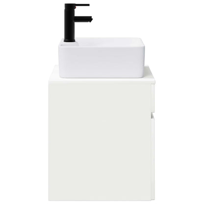 vidaXL Bathroom Furniture Set High Gloss White Engineered Wood