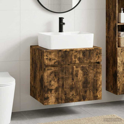 vidaXL Bathroom Furniture Set Smoked Oak Engineered Wood