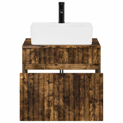 vidaXL Bathroom Furniture Set Smoked Oak Engineered Wood