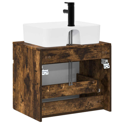vidaXL Bathroom Furniture Set Smoked Oak Engineered Wood