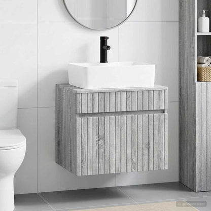 vidaXL Bathroom Furniture Set Grey Sonoma Engineered Wood