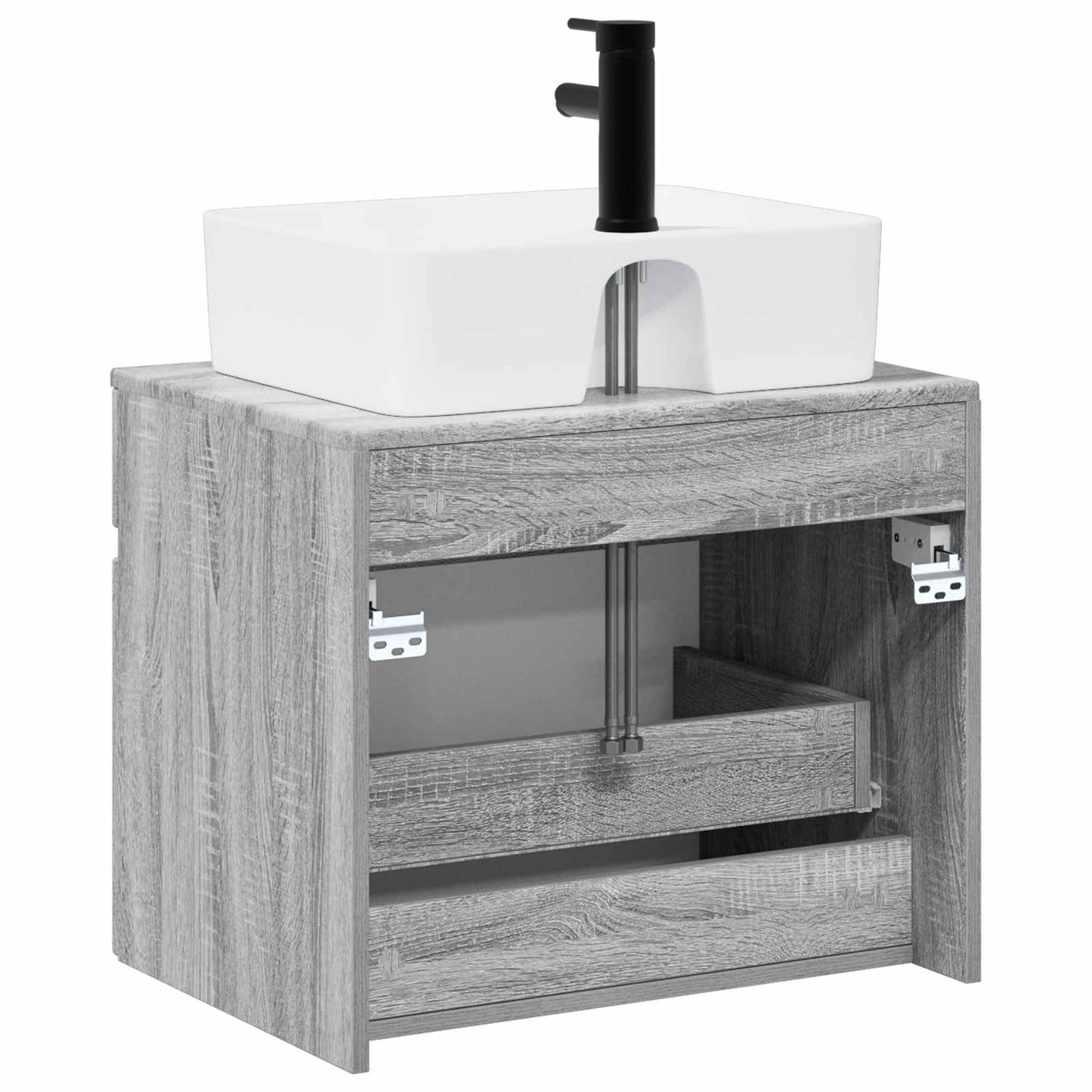 vidaXL Bathroom Furniture Set Grey Sonoma Engineered Wood