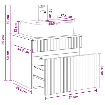 vidaXL Bathroom Furniture Set Grey Sonoma Engineered Wood