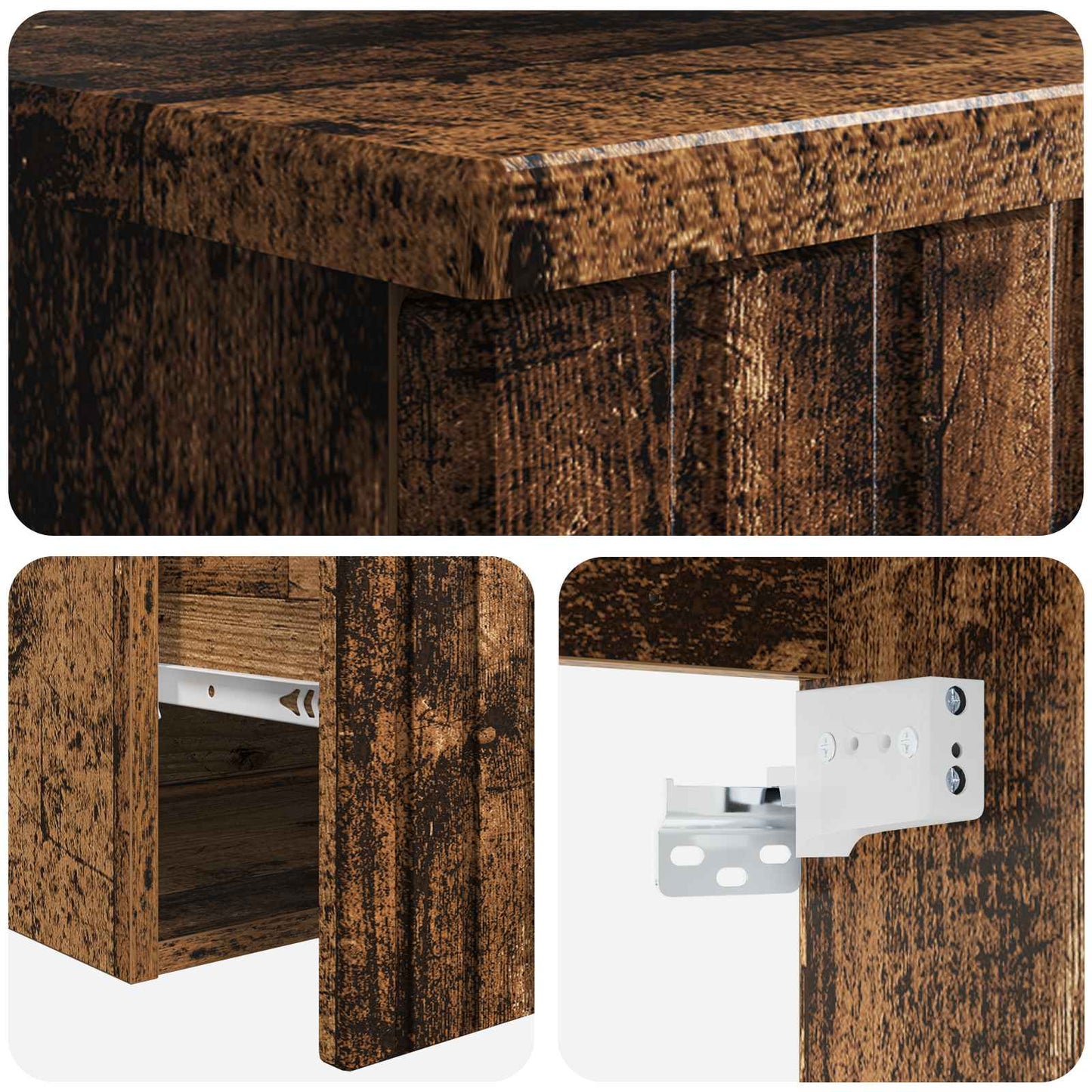vidaXL Bathroom Furniture Set Old Wood Engineered Wood