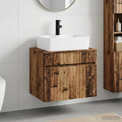 vidaXL Bathroom Furniture Set Old Wood Engineered Wood