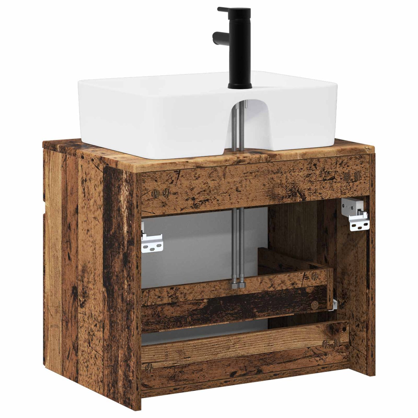 vidaXL Bathroom Furniture Set Old Wood Engineered Wood