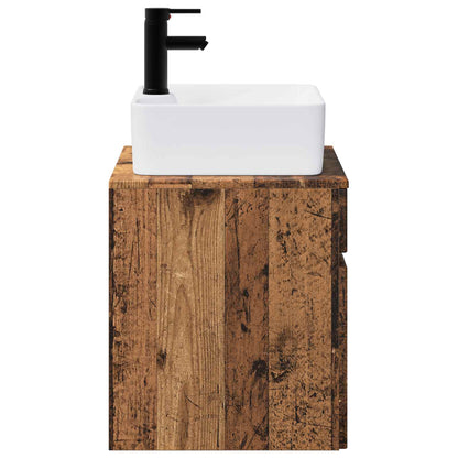 vidaXL Bathroom Furniture Set Old Wood Engineered Wood