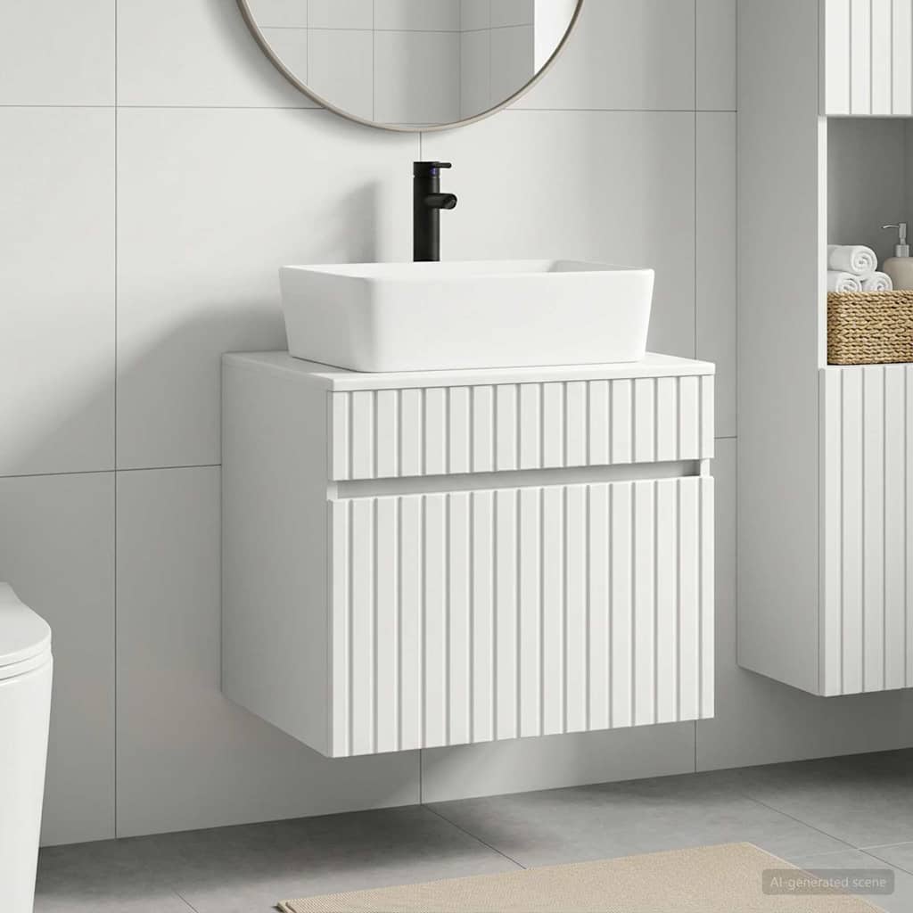 vidaXL Bathroom Furniture Set White Engineered Wood