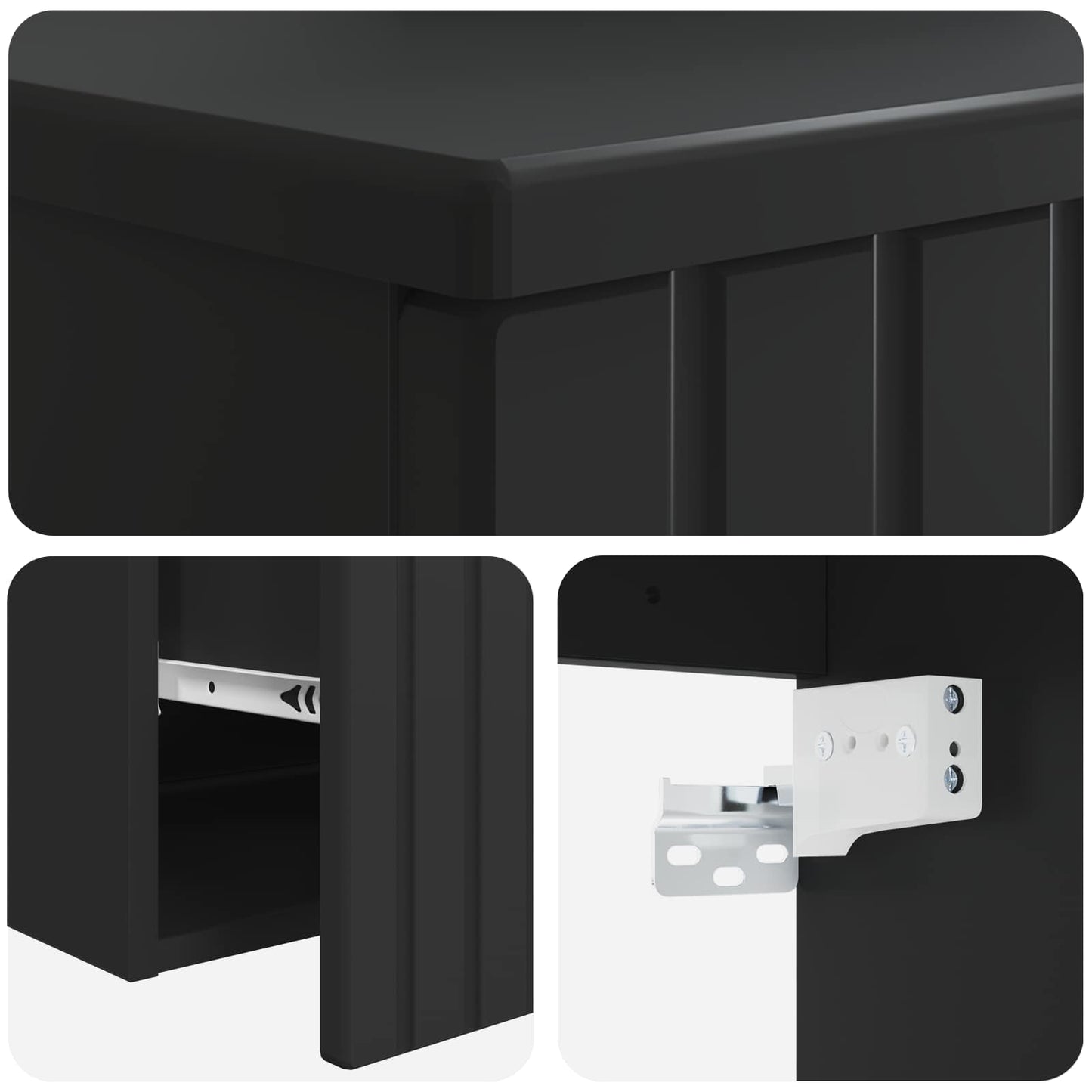 vidaXL Bathroom Furniture Set Black Engineered Wood