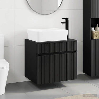 vidaXL Bathroom Furniture Set Black Engineered Wood
