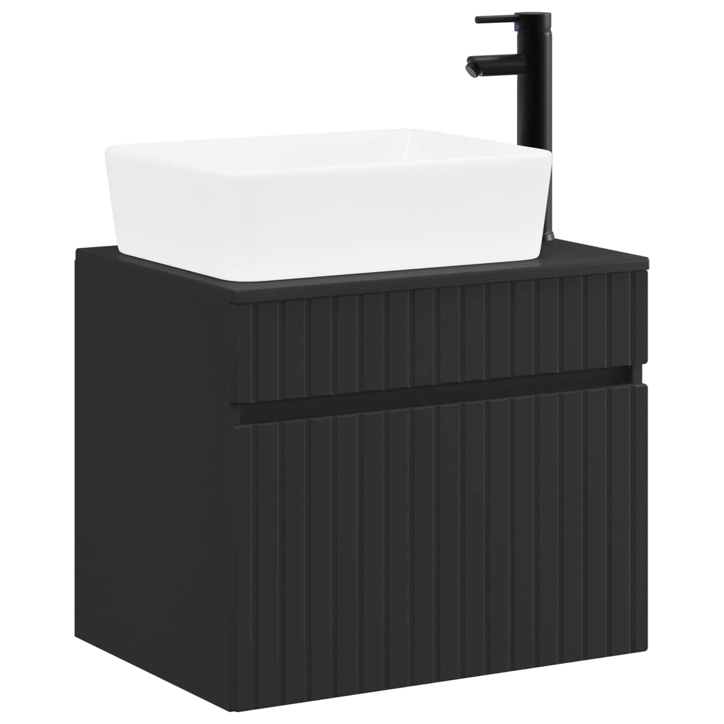 vidaXL Bathroom Furniture Set Black Engineered Wood