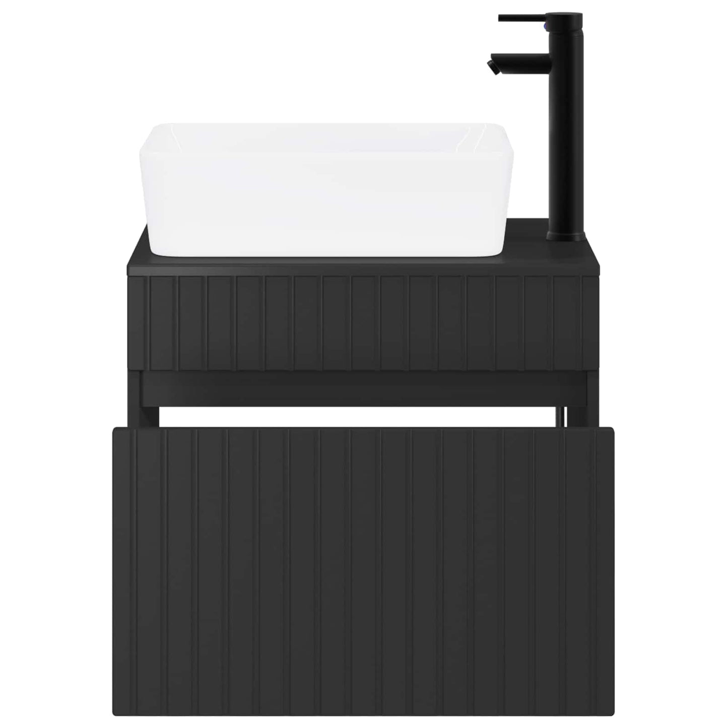 vidaXL Bathroom Furniture Set Black Engineered Wood