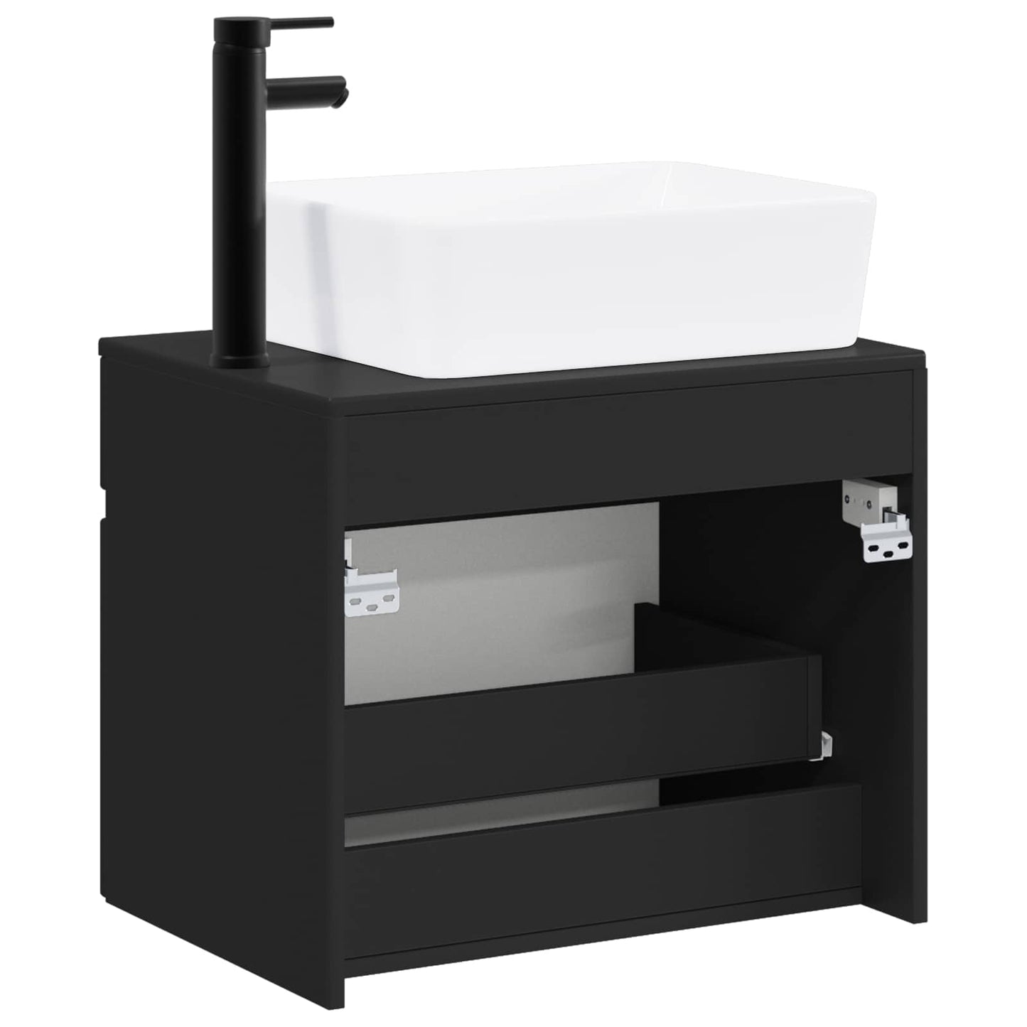 vidaXL Bathroom Furniture Set Black Engineered Wood