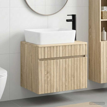 vidaXL Bathroom Furniture Set Sonoma Oak Engineered Wood