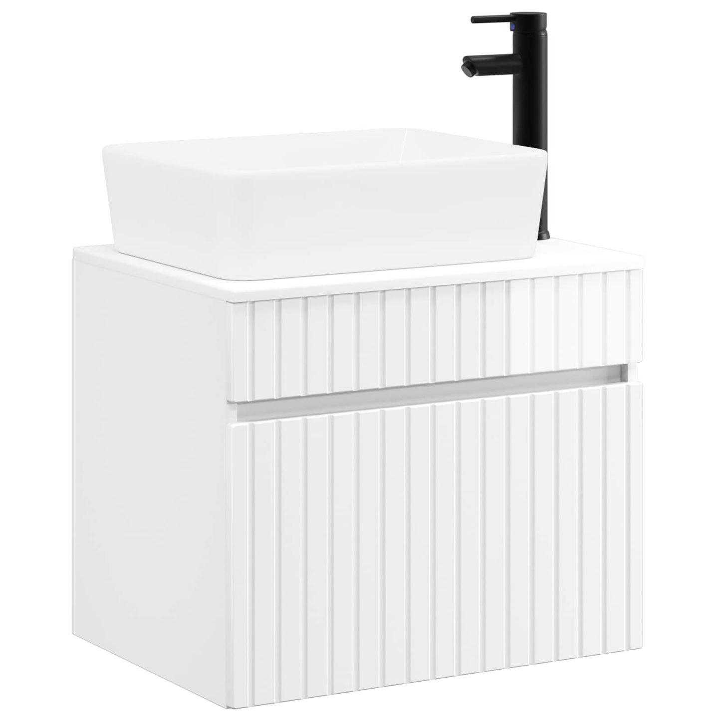 vidaXL Bathroom Furniture Set High Gloss White Engineered Wood