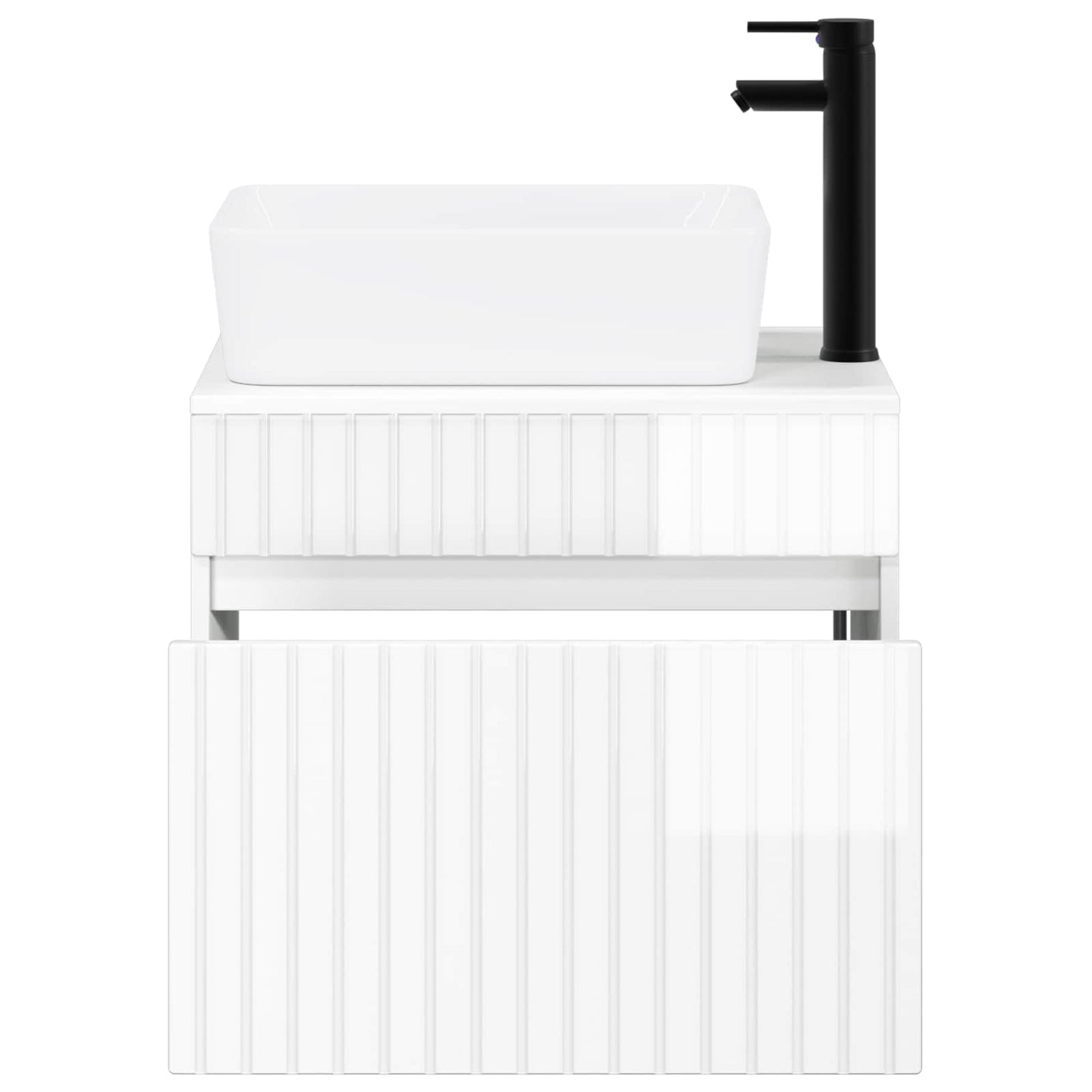vidaXL Bathroom Furniture Set High Gloss White Engineered Wood