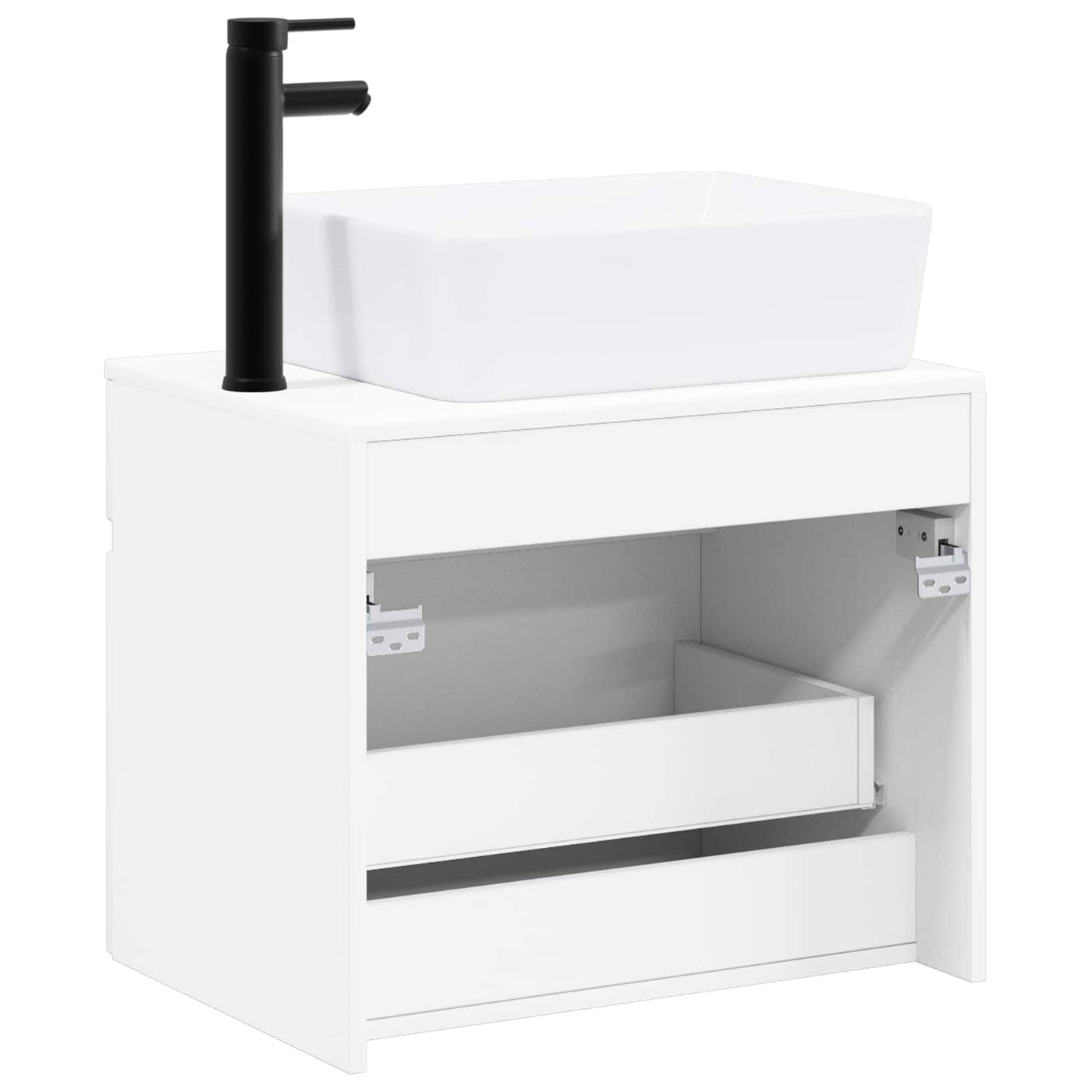 vidaXL Bathroom Furniture Set High Gloss White Engineered Wood