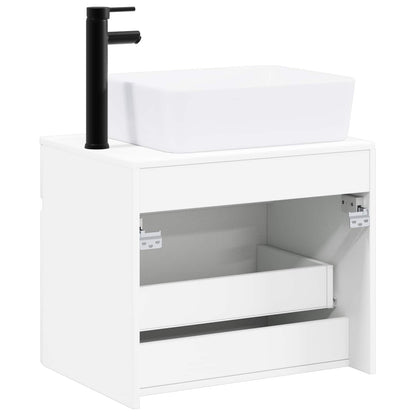 vidaXL Bathroom Furniture Set High Gloss White Engineered Wood