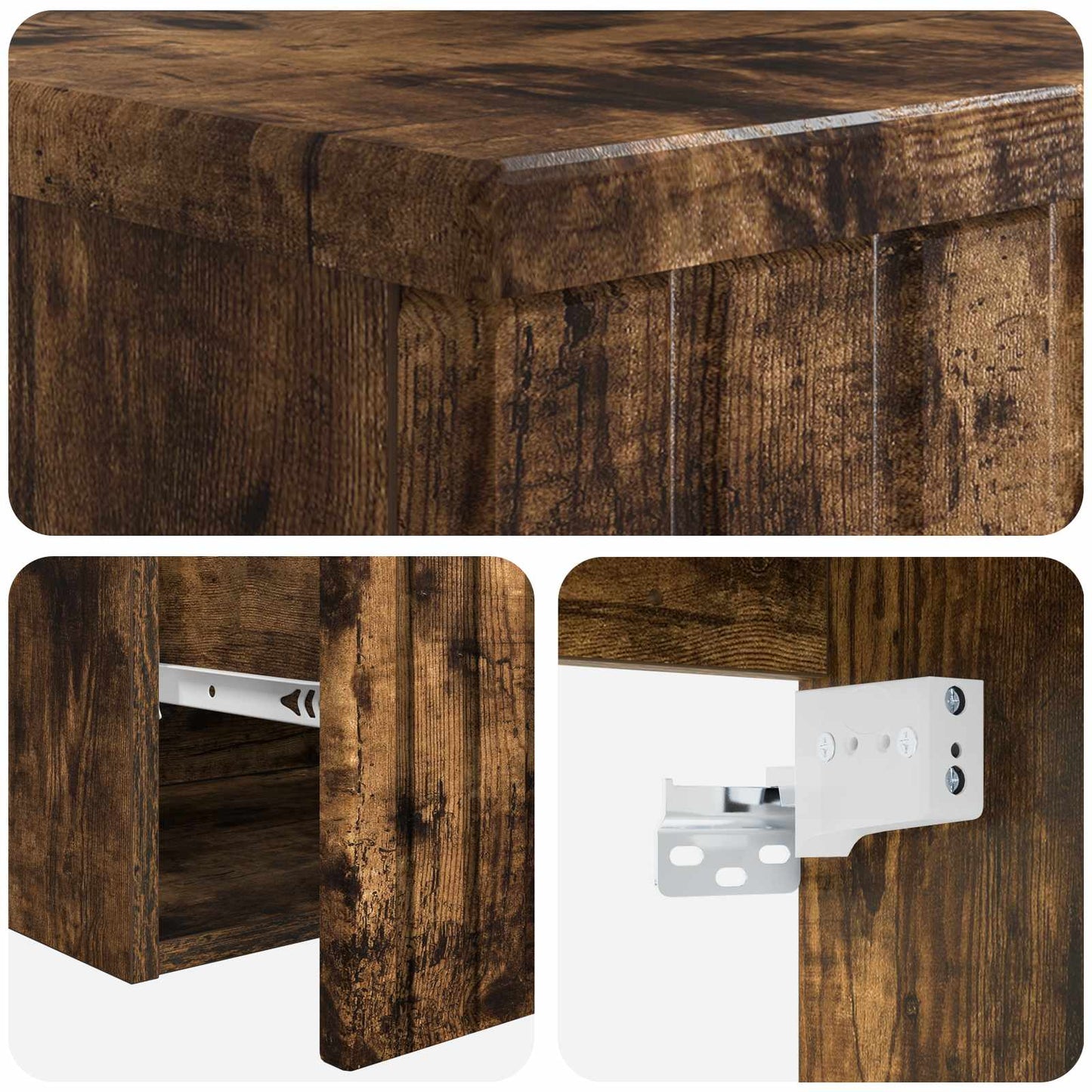 vidaXL Bathroom Furniture Set Smoked Oak Engineered Wood