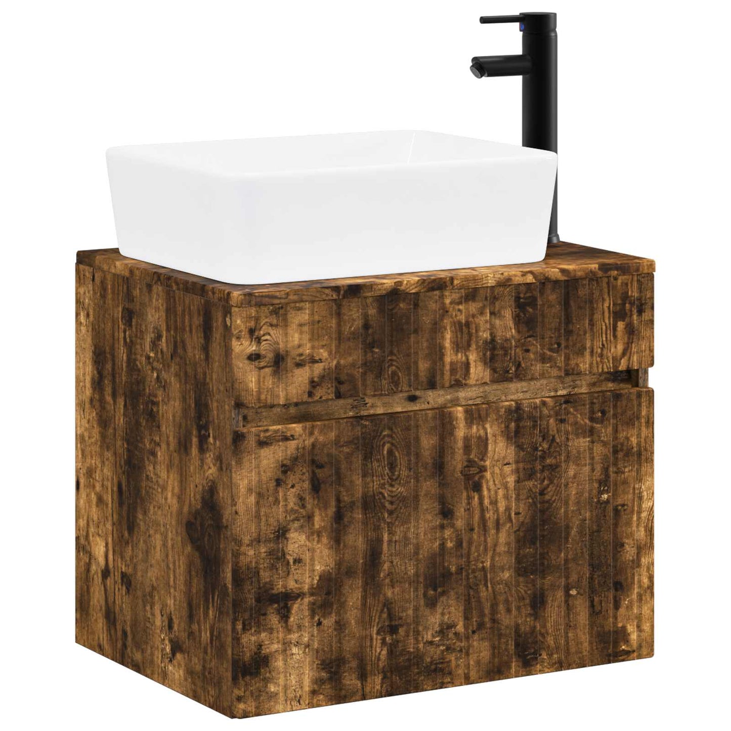 vidaXL Bathroom Furniture Set Smoked Oak Engineered Wood