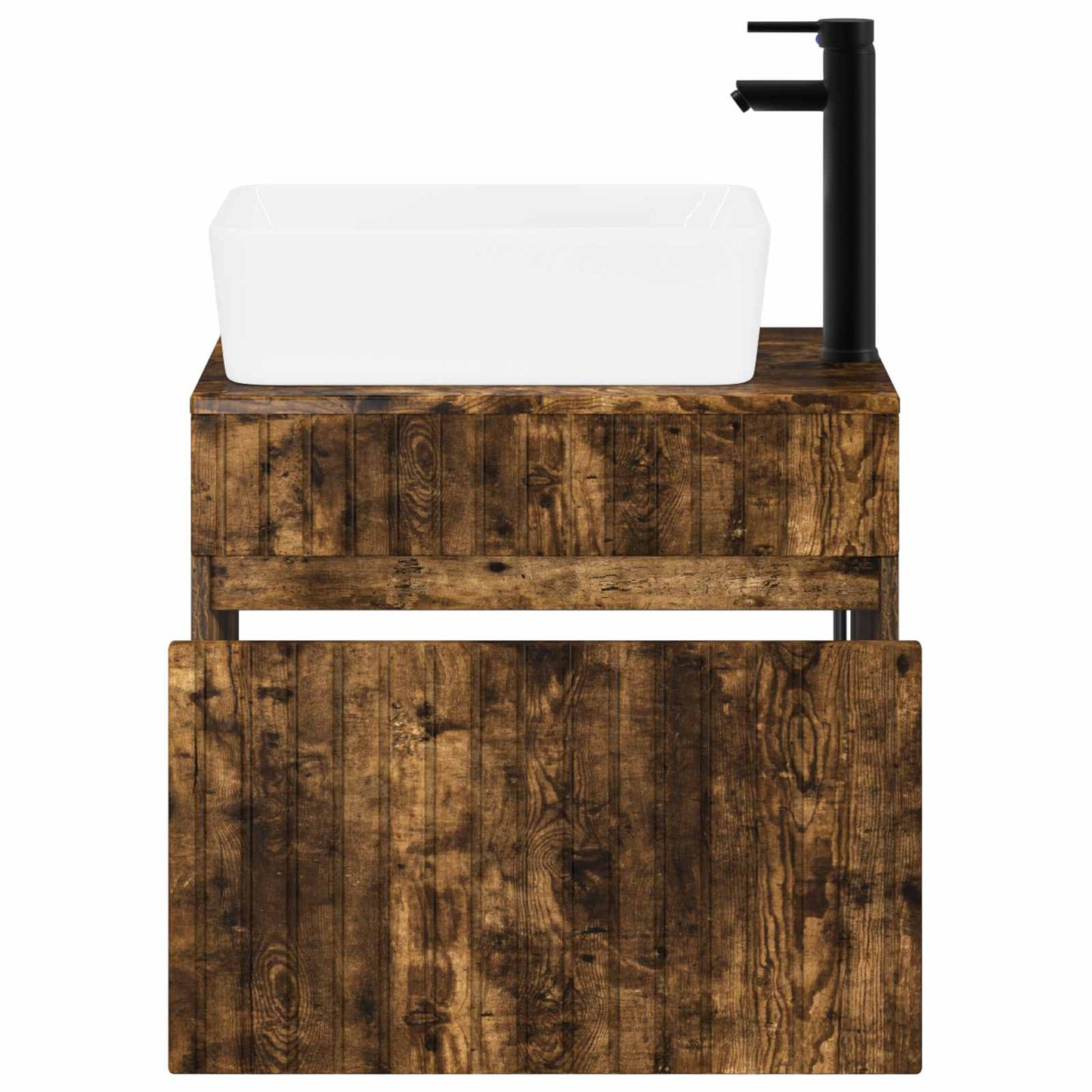 vidaXL Bathroom Furniture Set Smoked Oak Engineered Wood