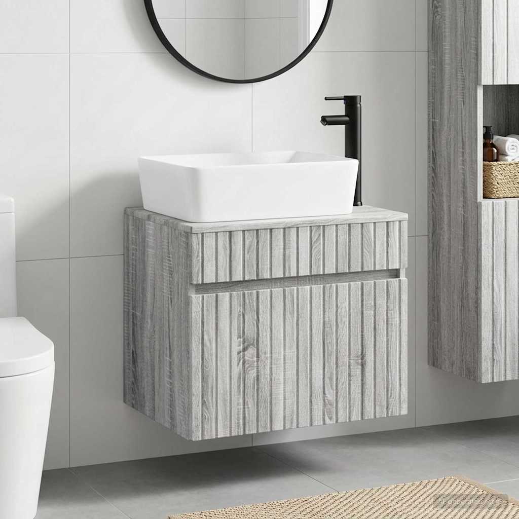 vidaXL Bathroom Furniture Set Grey Sonoma Engineered Wood